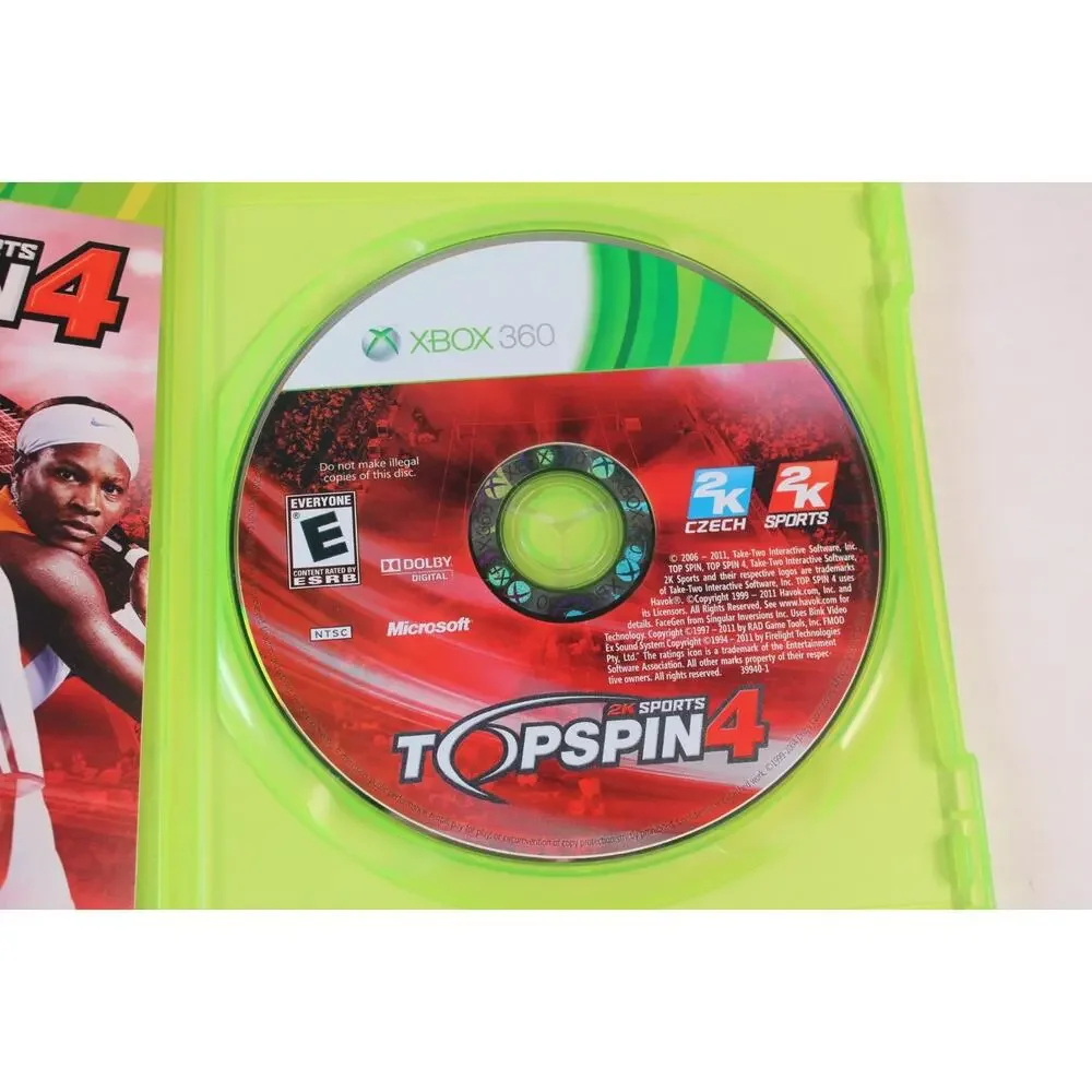 Top Spin 4 (Microsoft Xbox 360, 2011) Authentic, Complete, Tested/works